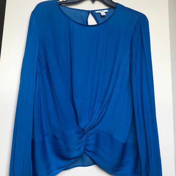 Bar III Tops - Bar III Front Twist Blouse Beacon Blue NWT